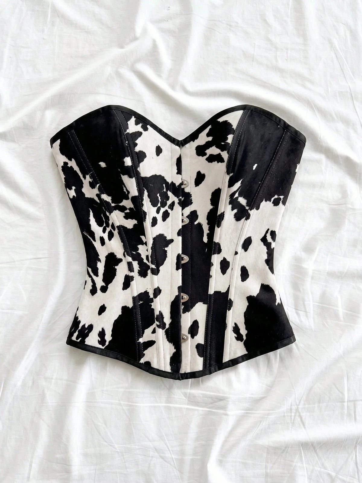 Cowl Print Corset - Black/White