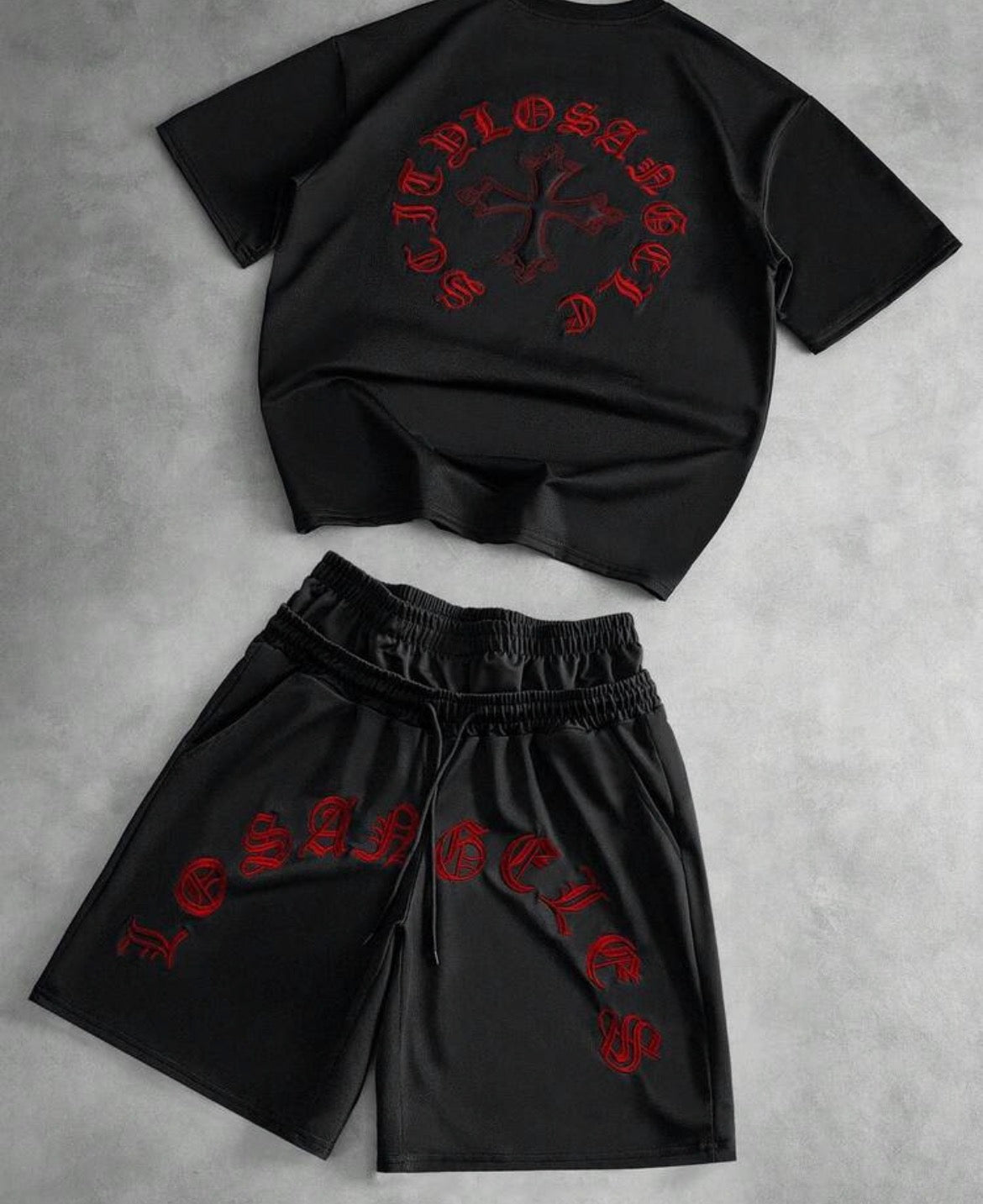 Red Cross Black Two Piece