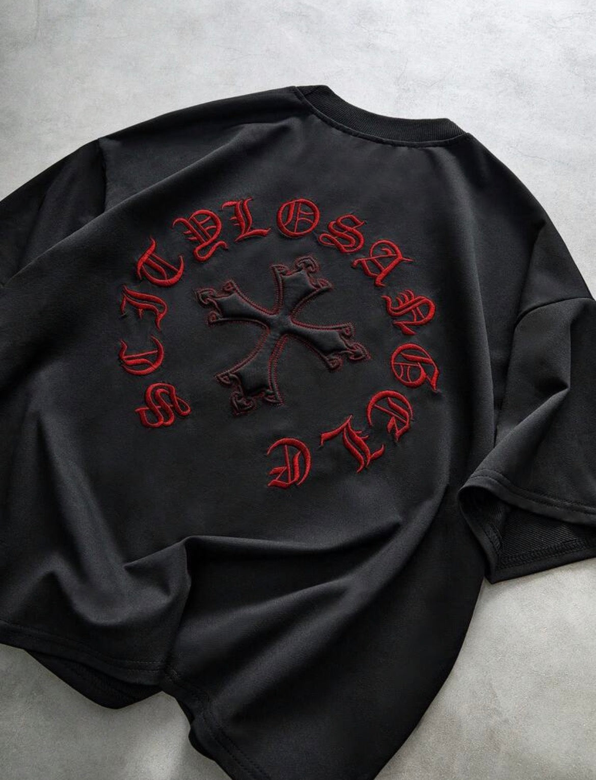 Red Cross Black T-Shirt