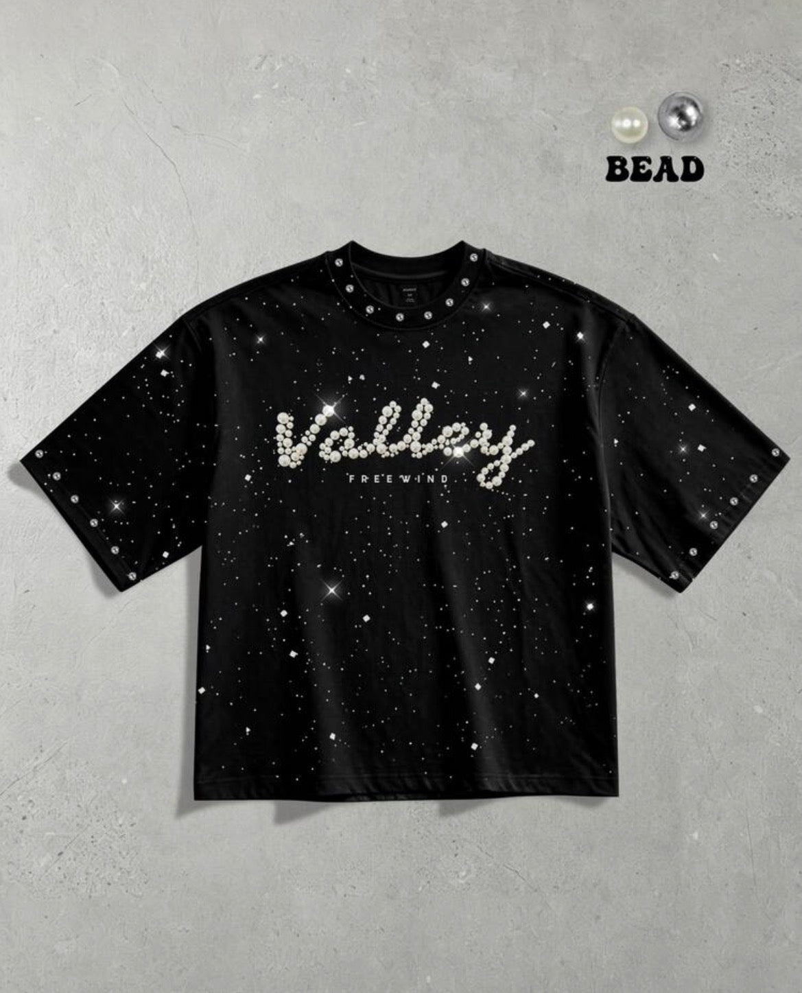 Valley Black Rhinestone T-Shirt