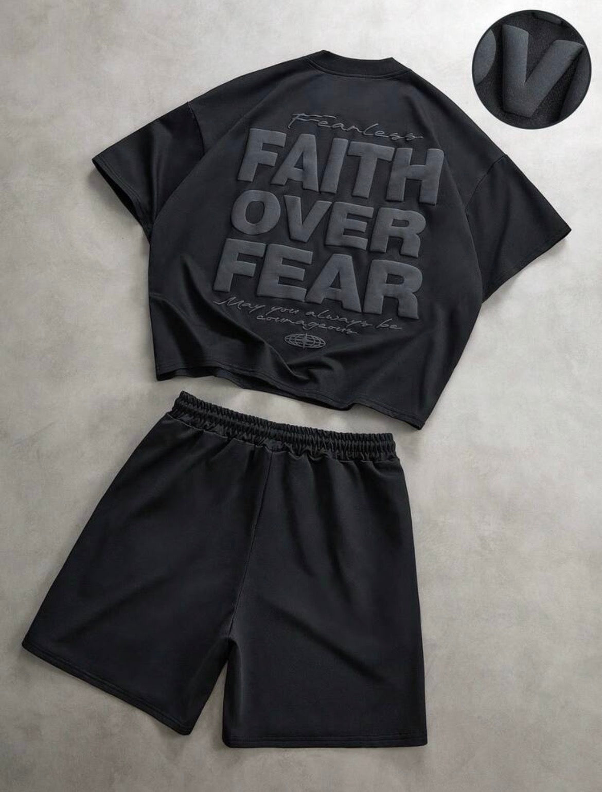 Faith Over Fear Black Two Piece