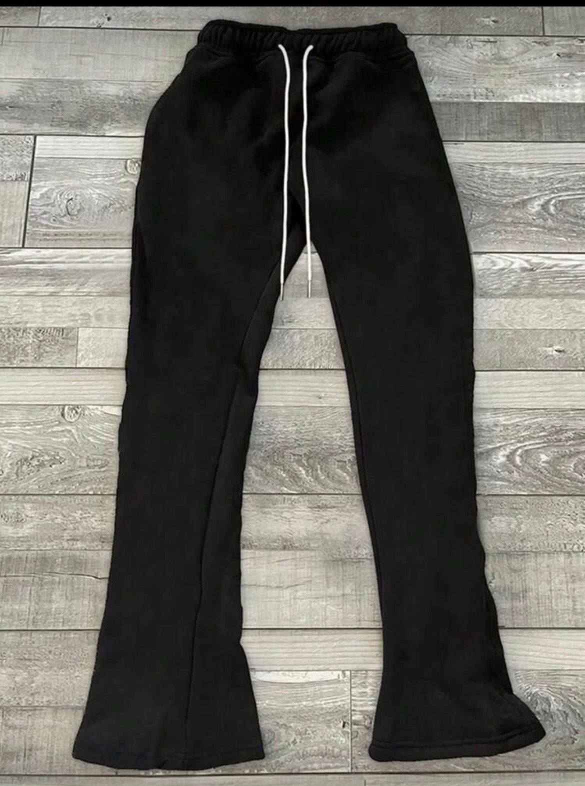 Men Black Flared Sweatpants
