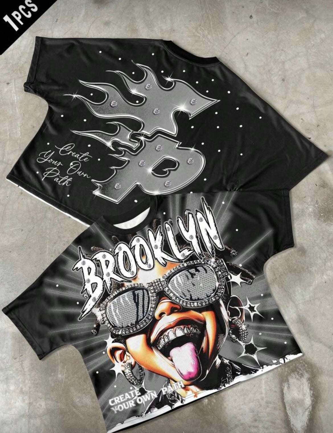 Brooklyn Black Cartoon T-Shirt