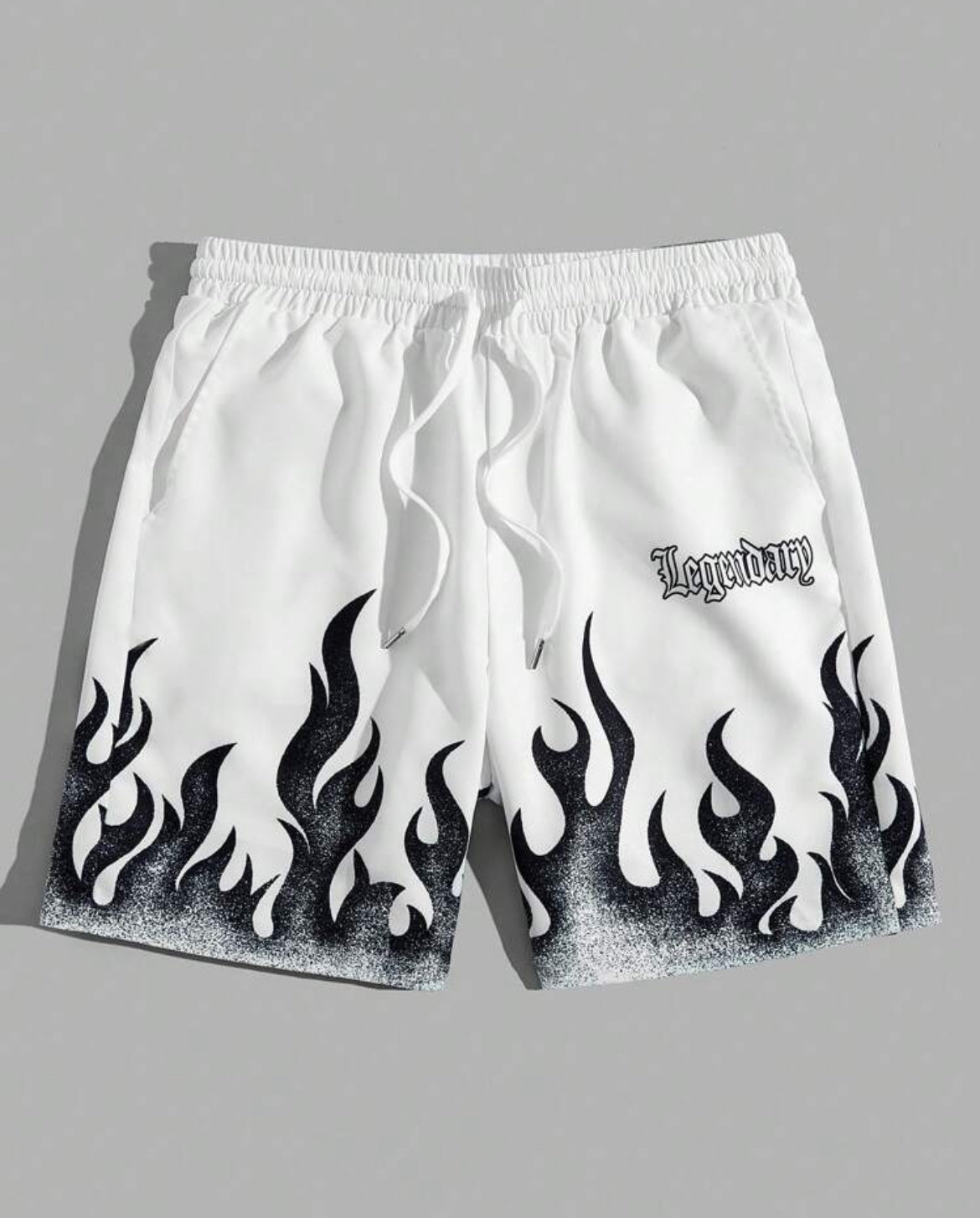 Men White Flame Short