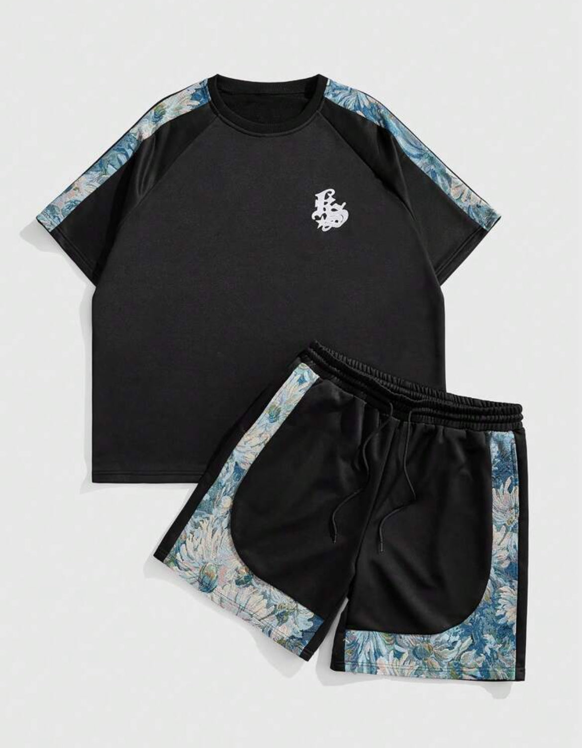 Men Flower Pattern Two Piece