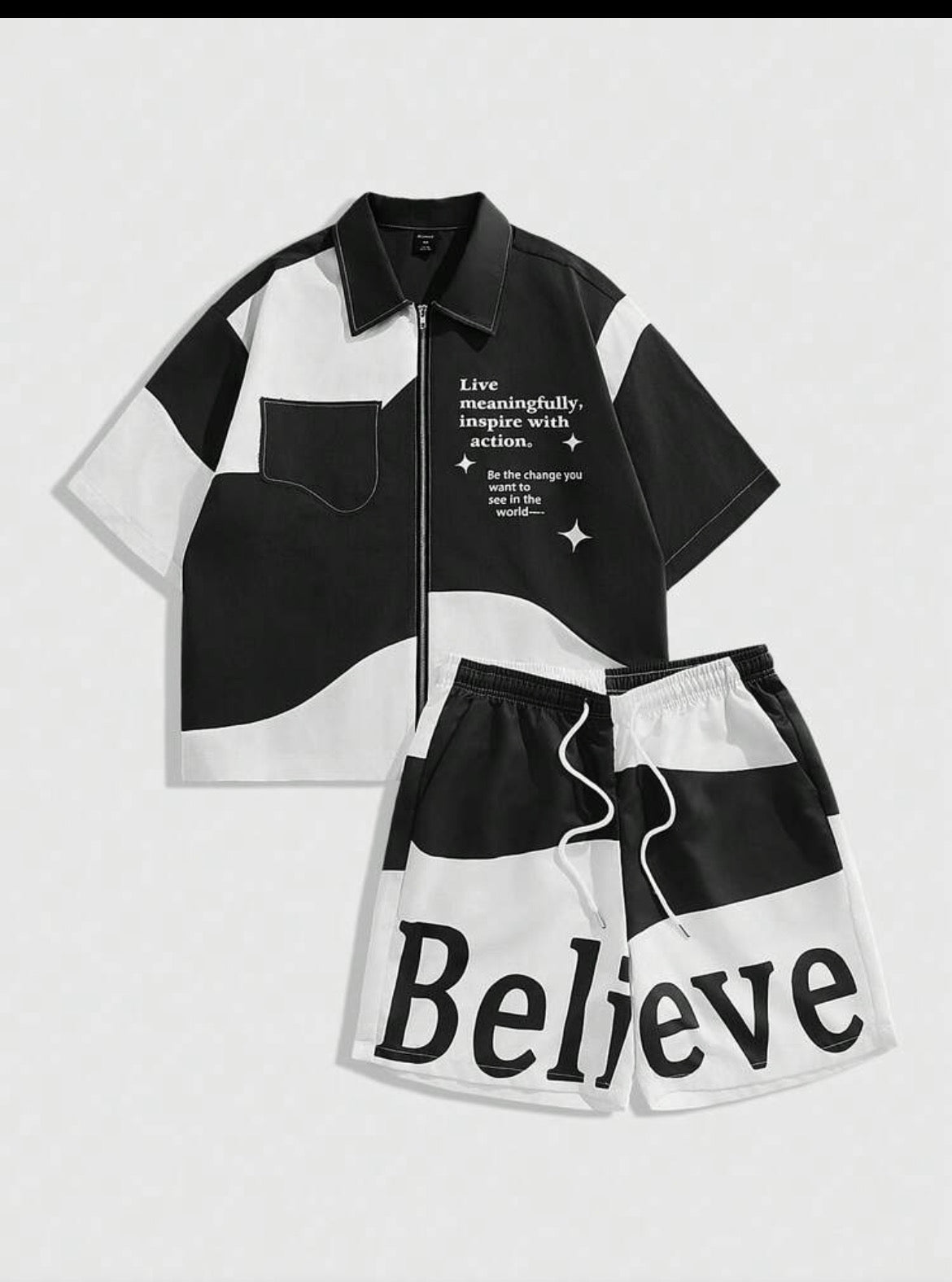 Believe Black Two Piece
