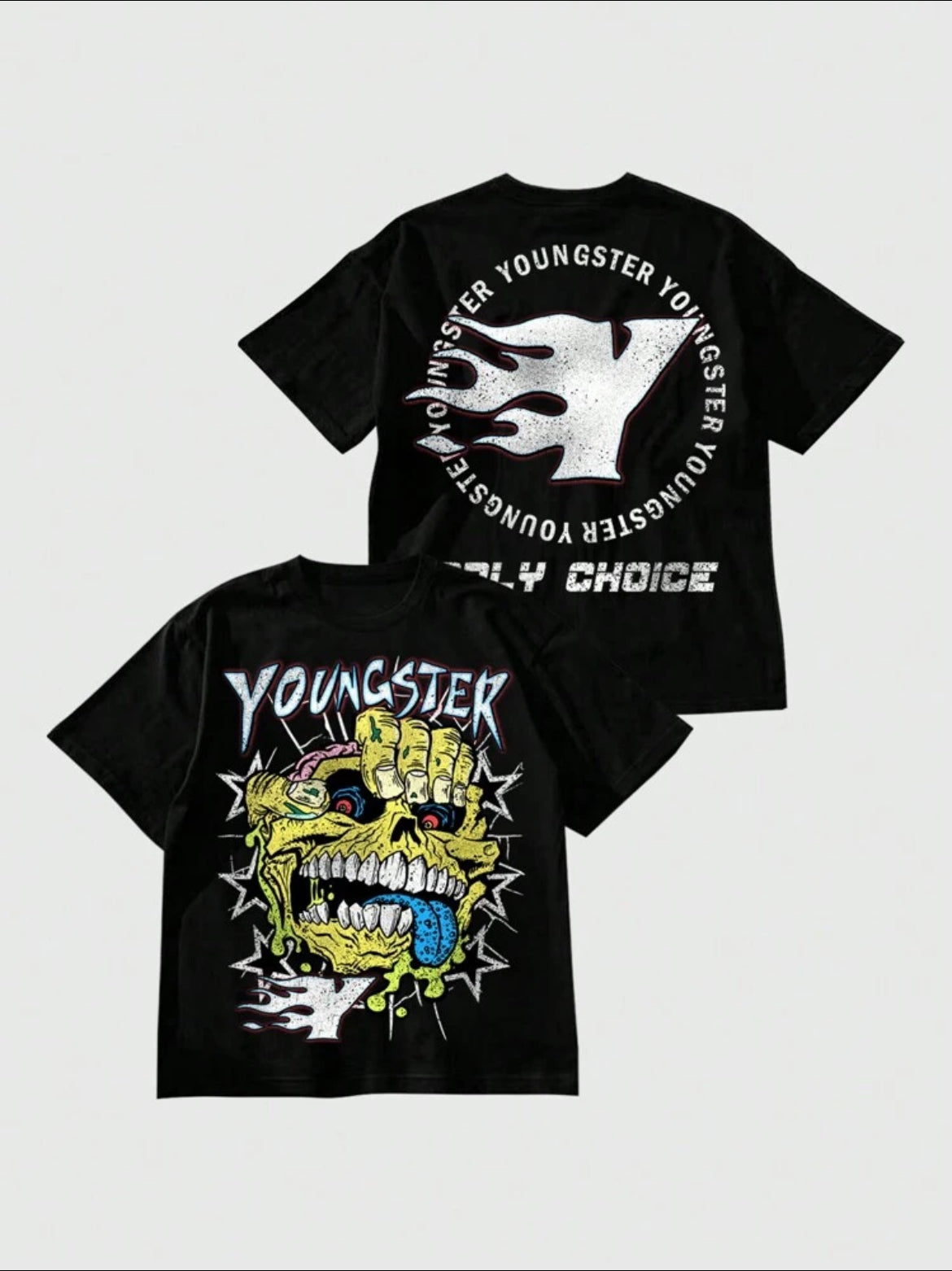 Men Youngster Black T-Shirt