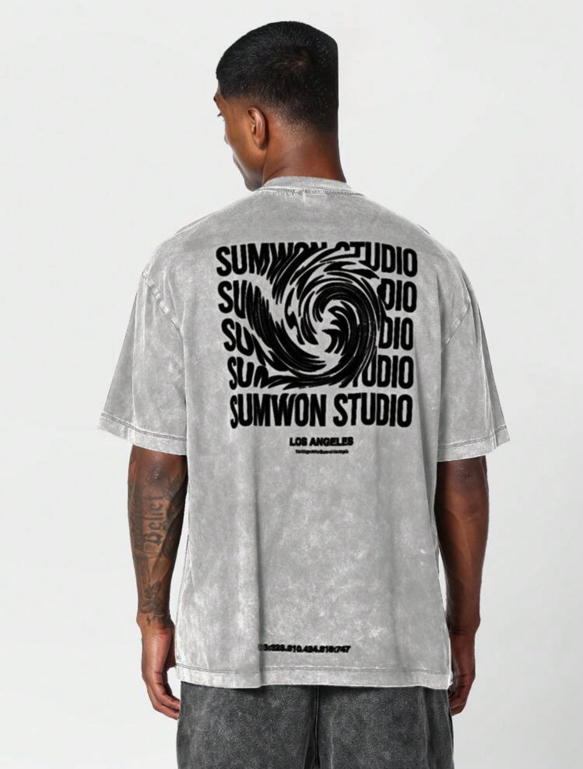 Grey Sumwon Swirl Black T-Shirt