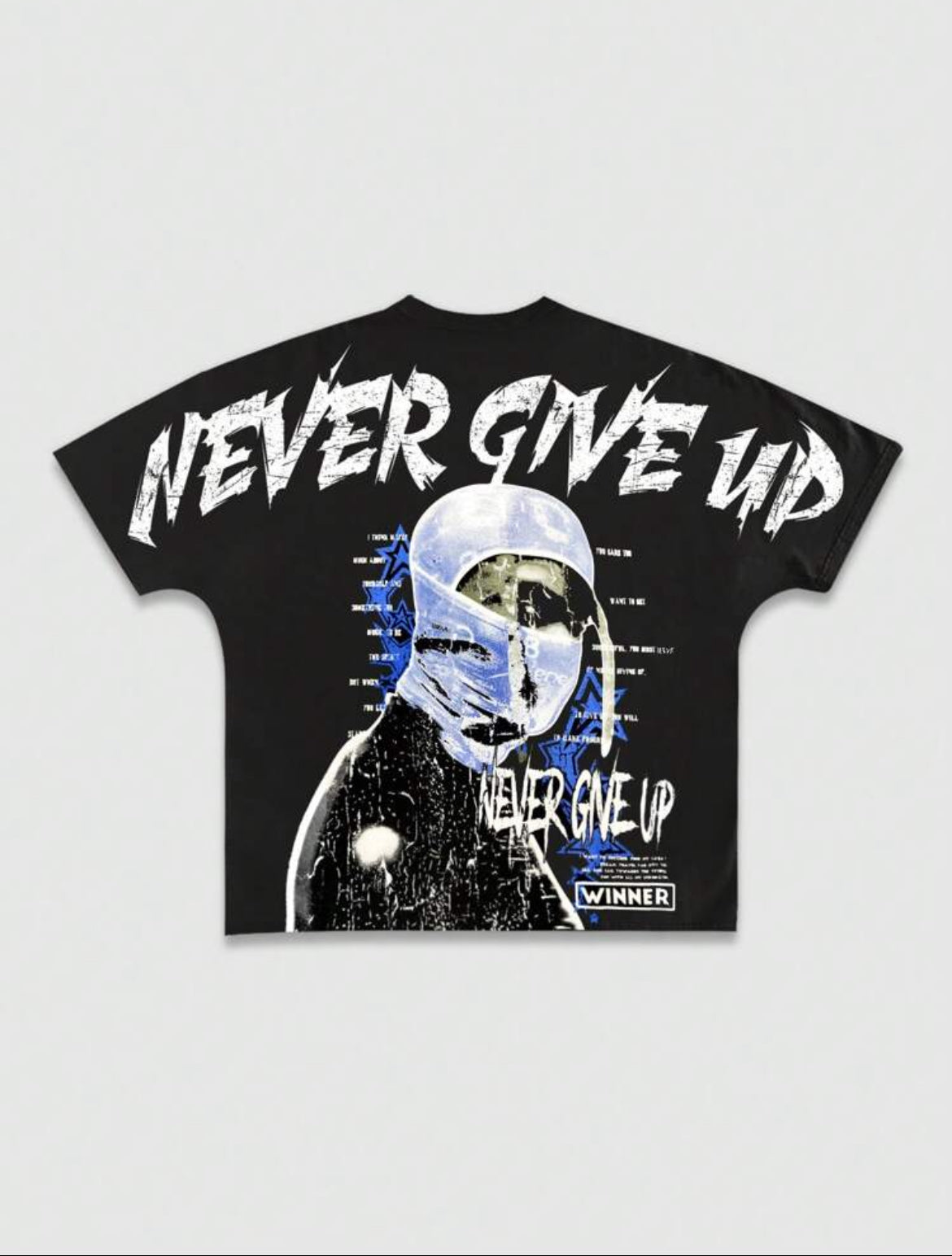 Never Give Up Black T-Shirt