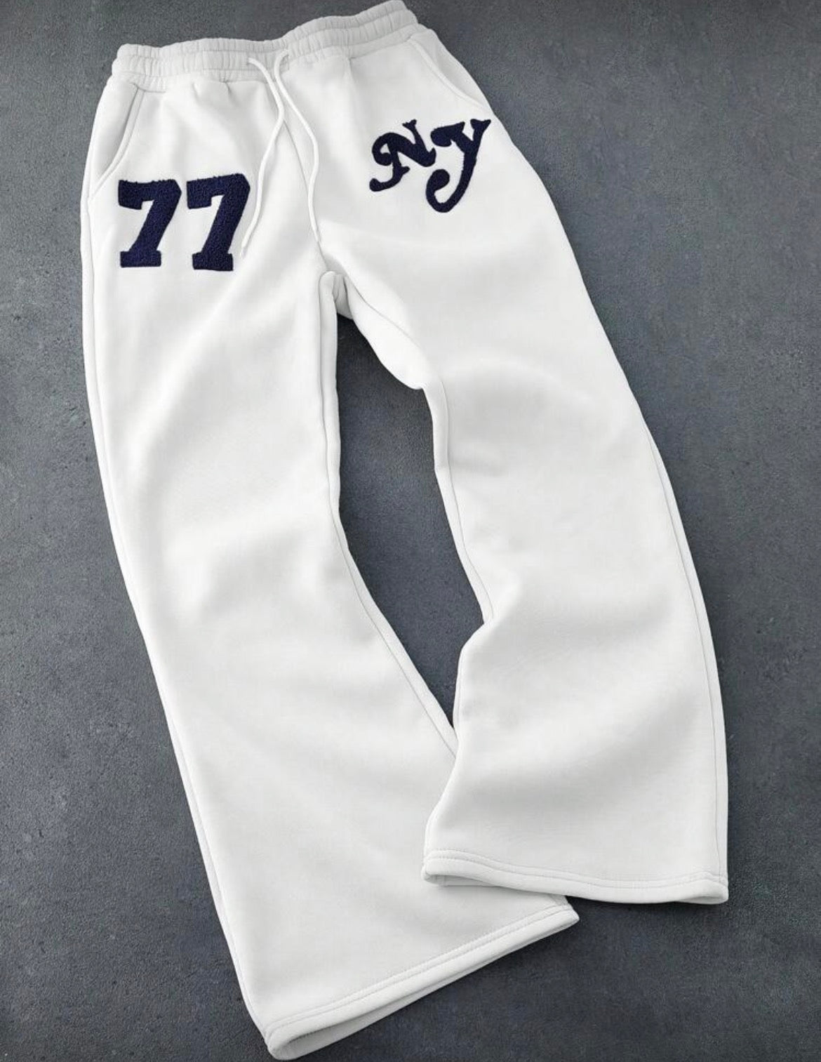 77 NY White Sweatpants