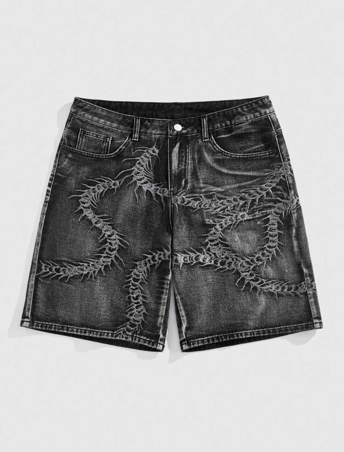 Men Centipede Short Jeans