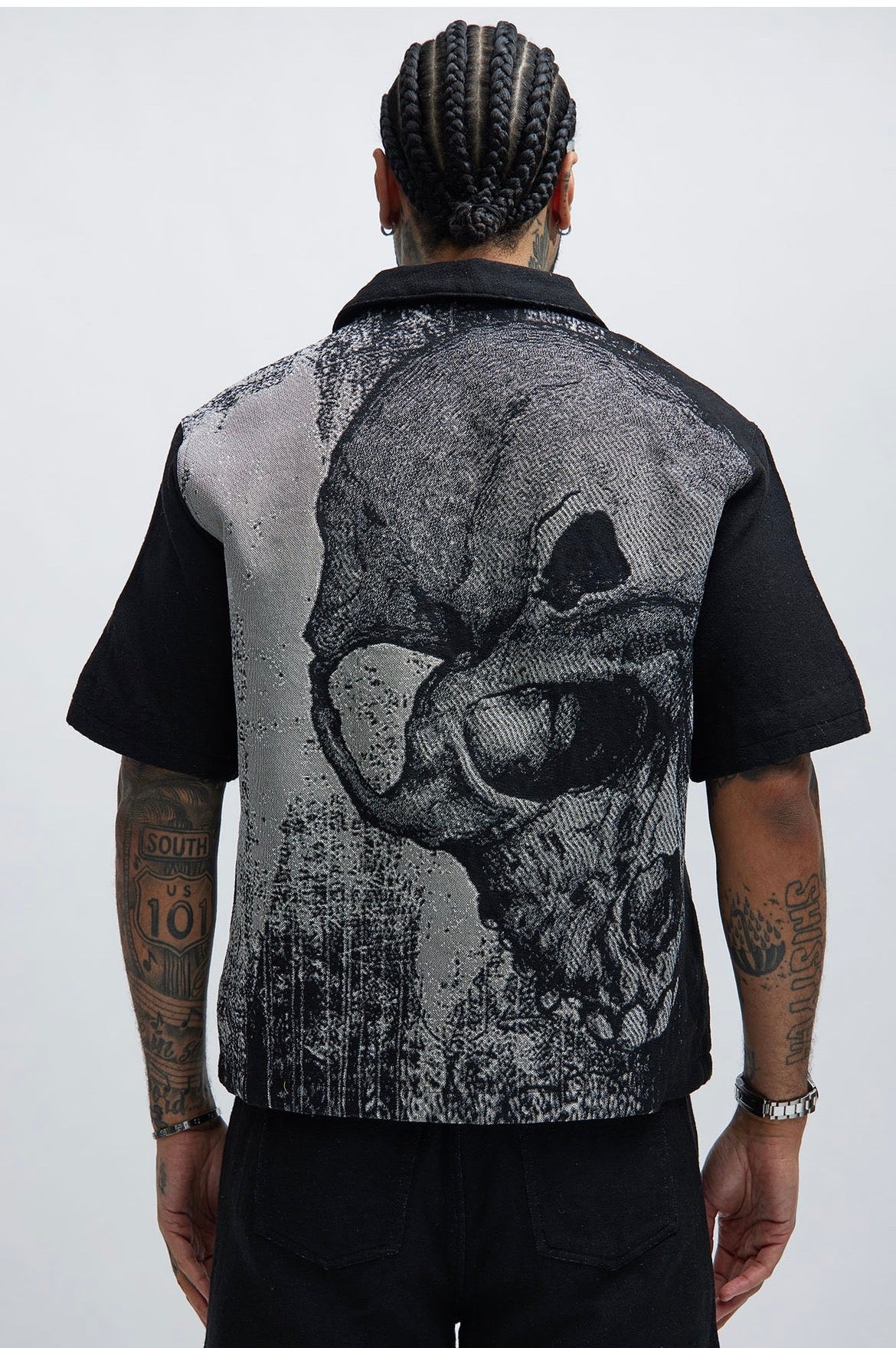Skull Black Button Shirt