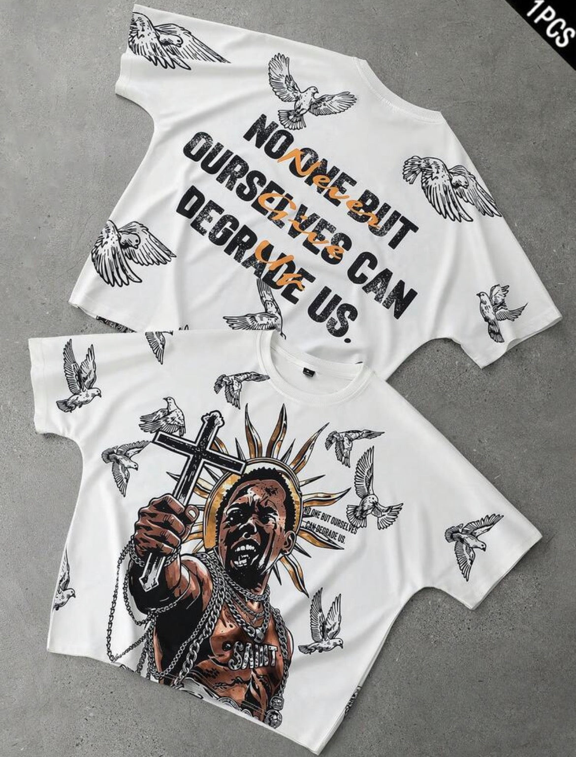 Degrade Us White T-Shirt