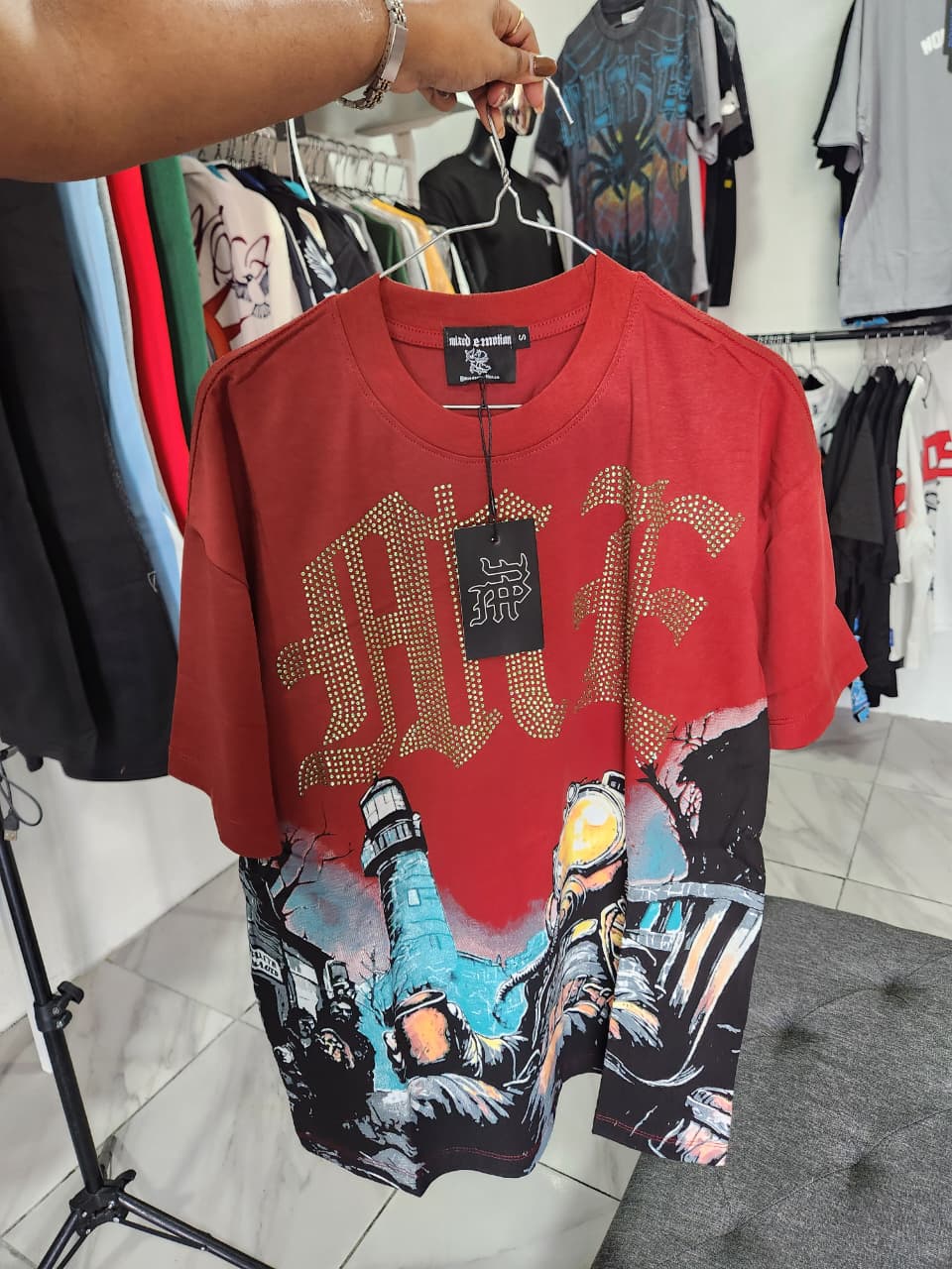 Mixed Emotion Astronaut Burgundy T-Shirt