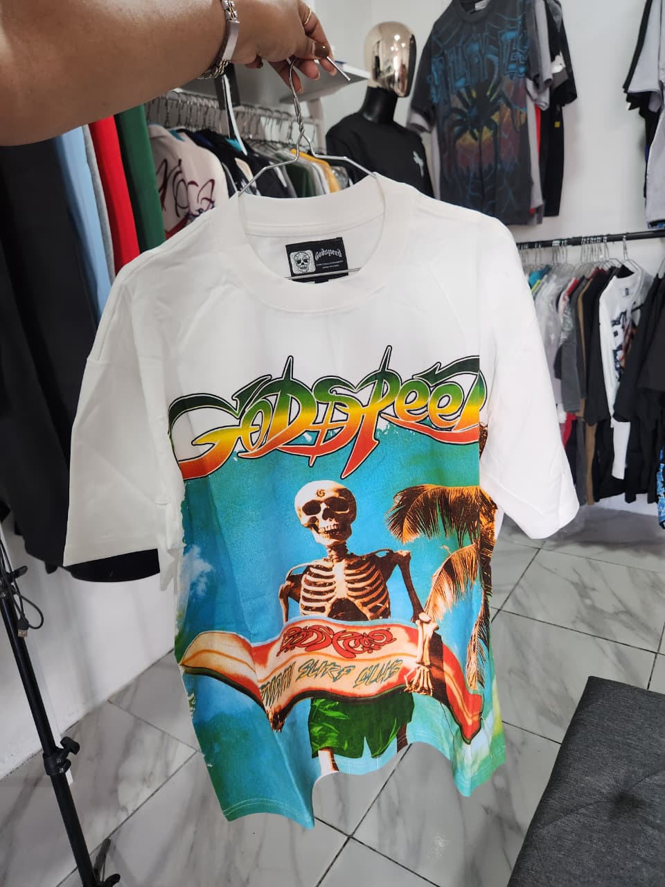 Godspeed Skeleton Surf White T-Shirt