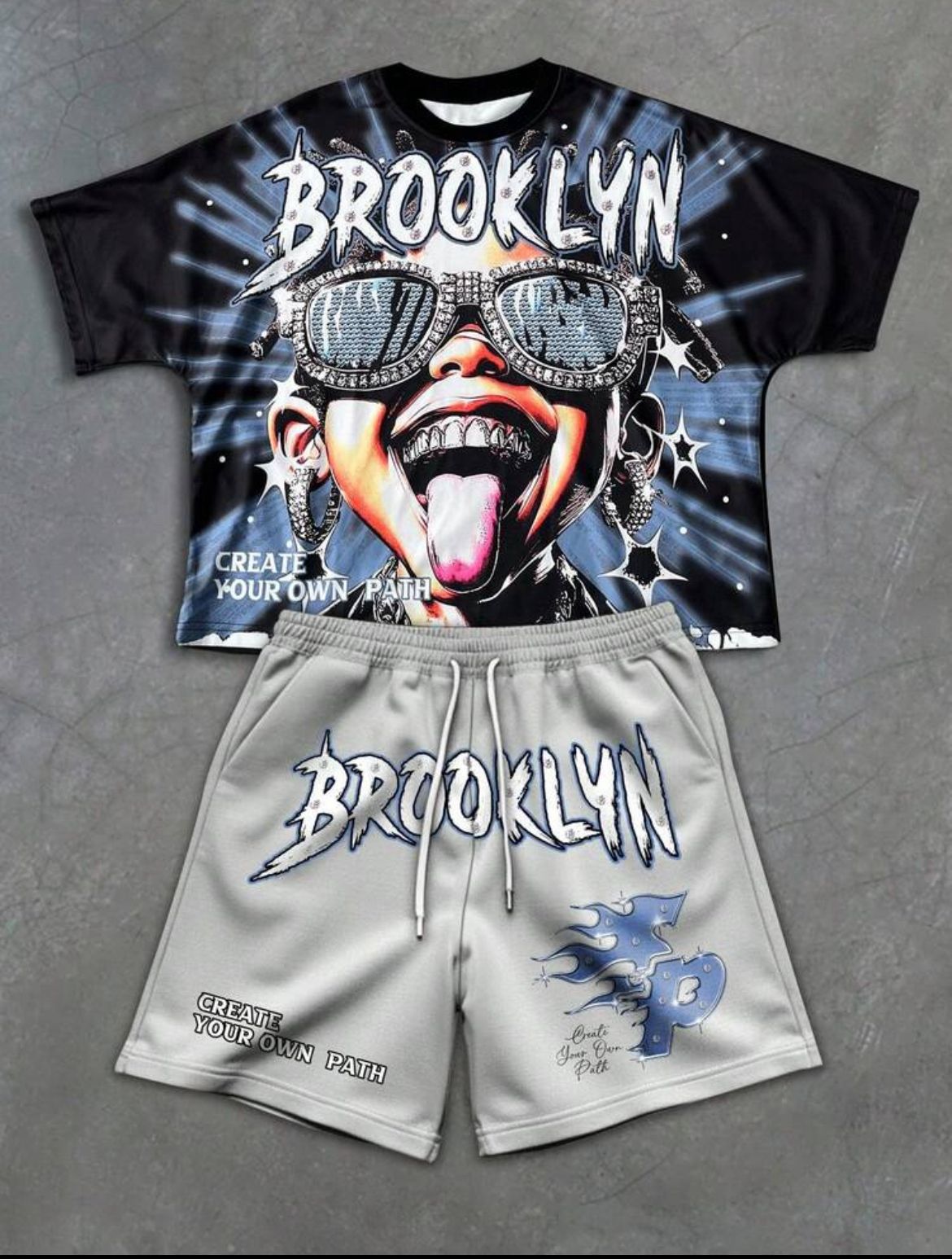 Black Brooklyn Cartoon Two Piece