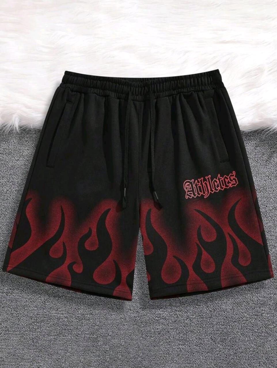 Black Red Flame Shorts