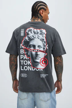Crack Lady Face Grey T-Shirt
