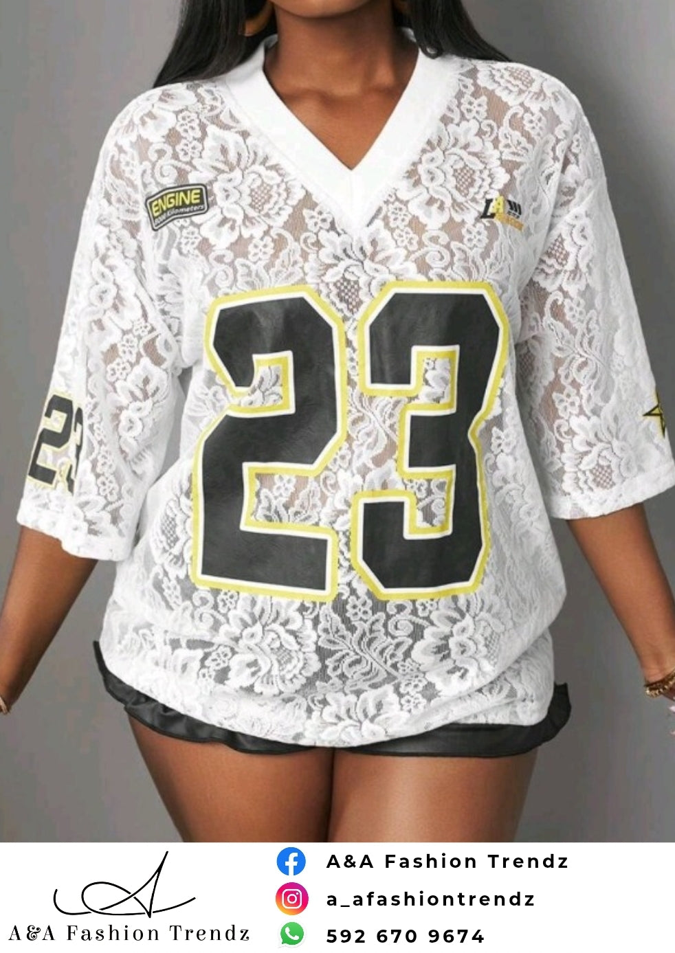 White Lace Number Tee