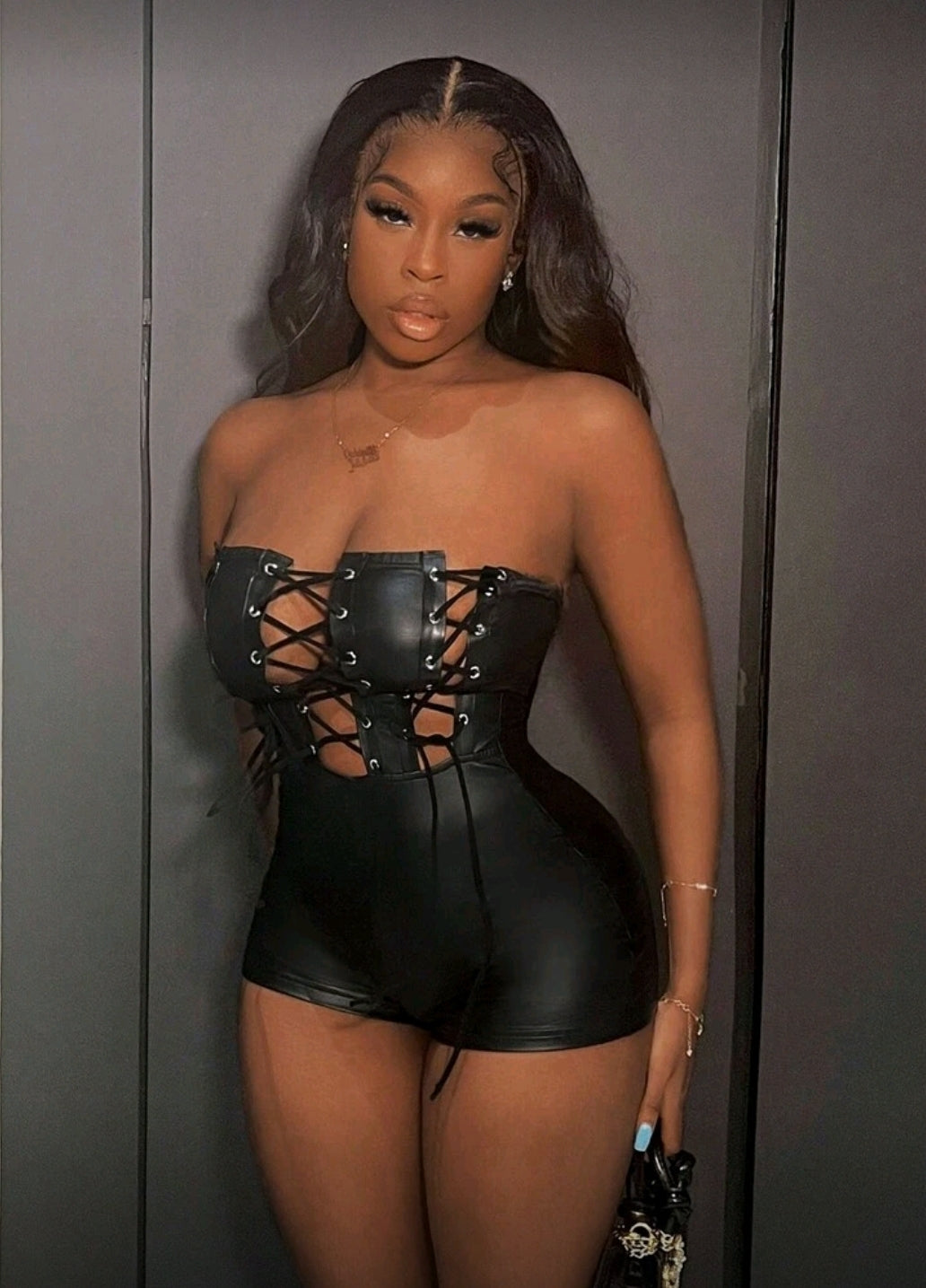 PU Cutout Jumpsuit