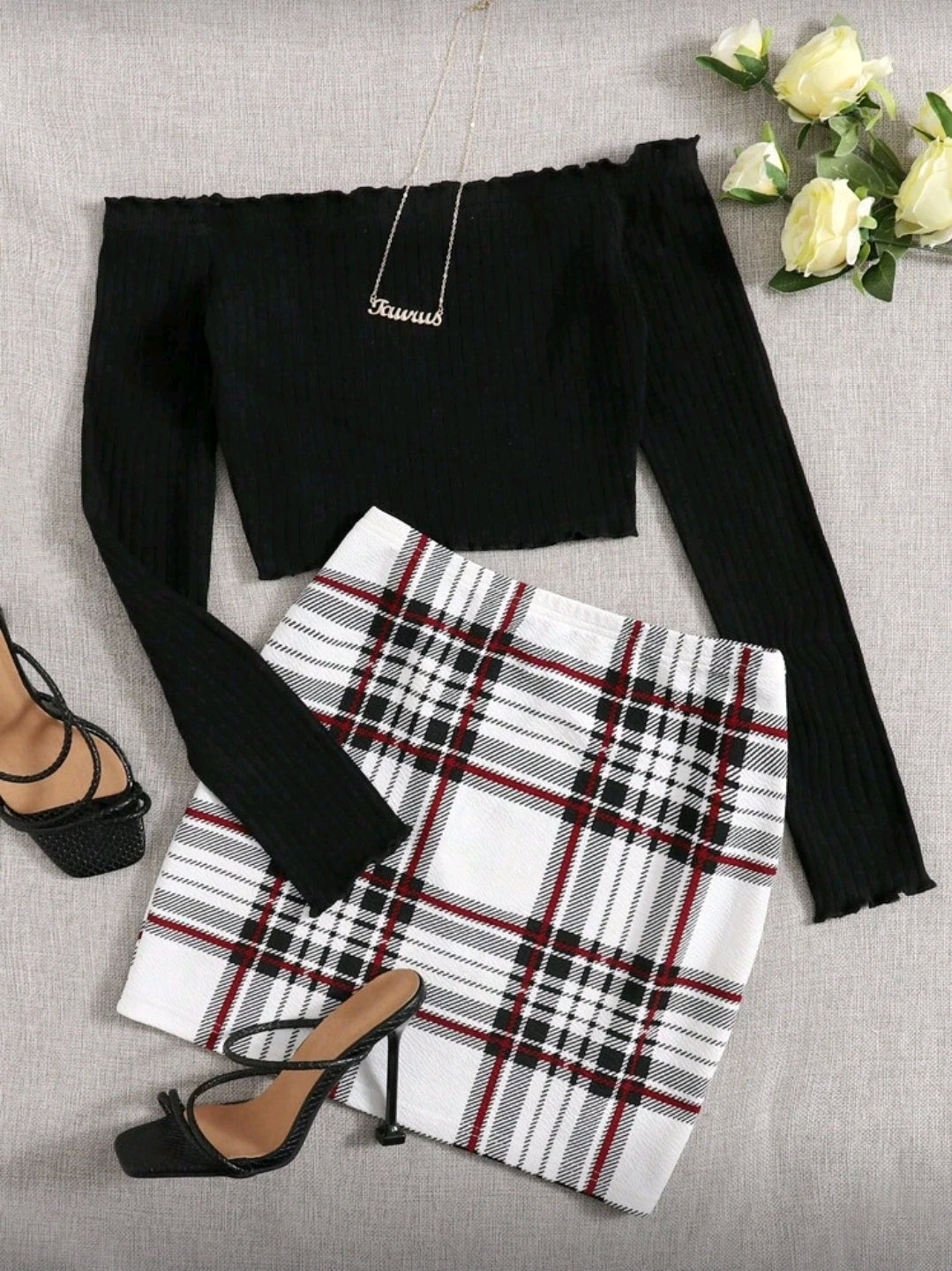 Tartan Two Piece Black