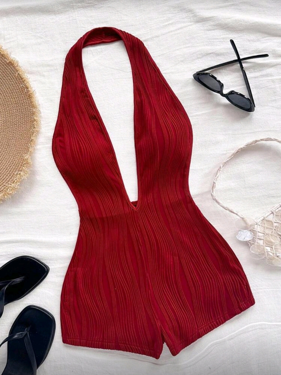 Burgundy Romper
