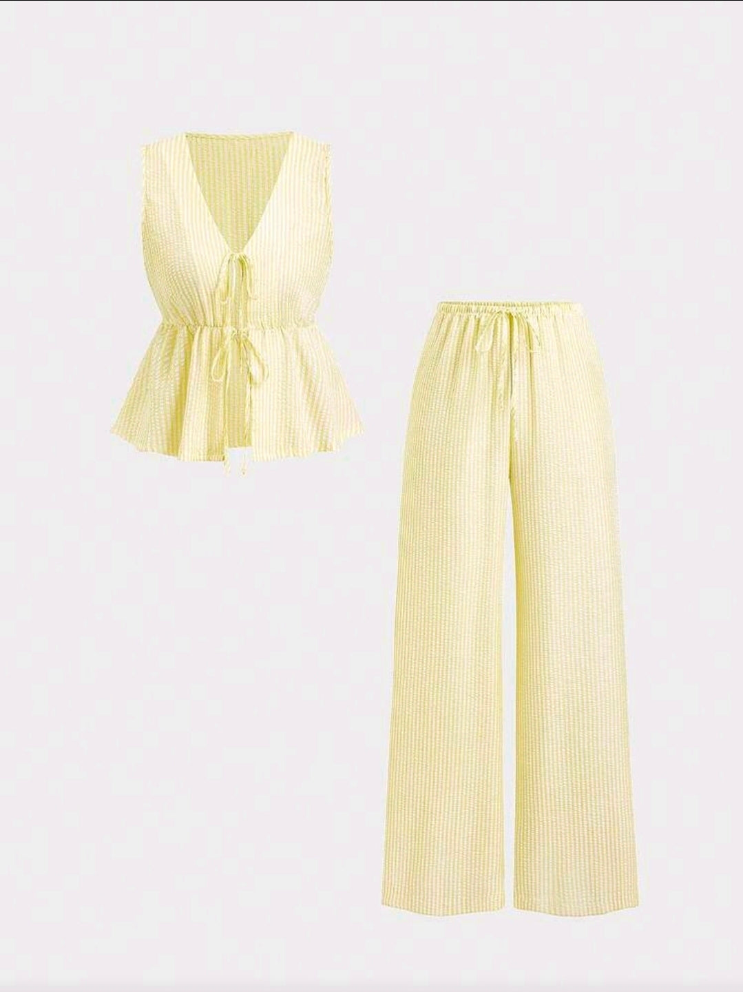 Yellow Stripe Two Piece Set