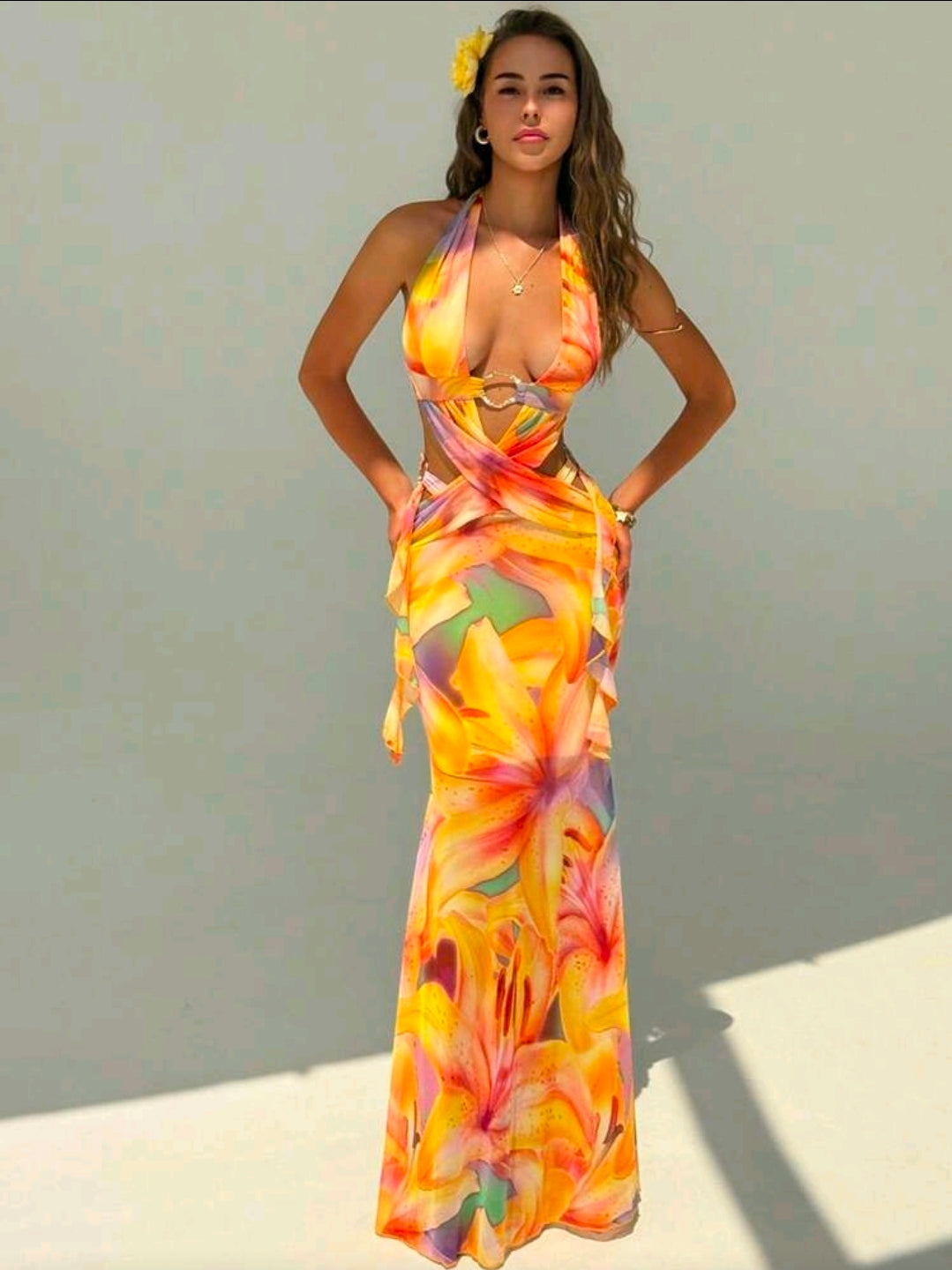 Yellow Floral Dress