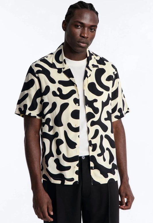 Cream Cuban Button Up Shirt