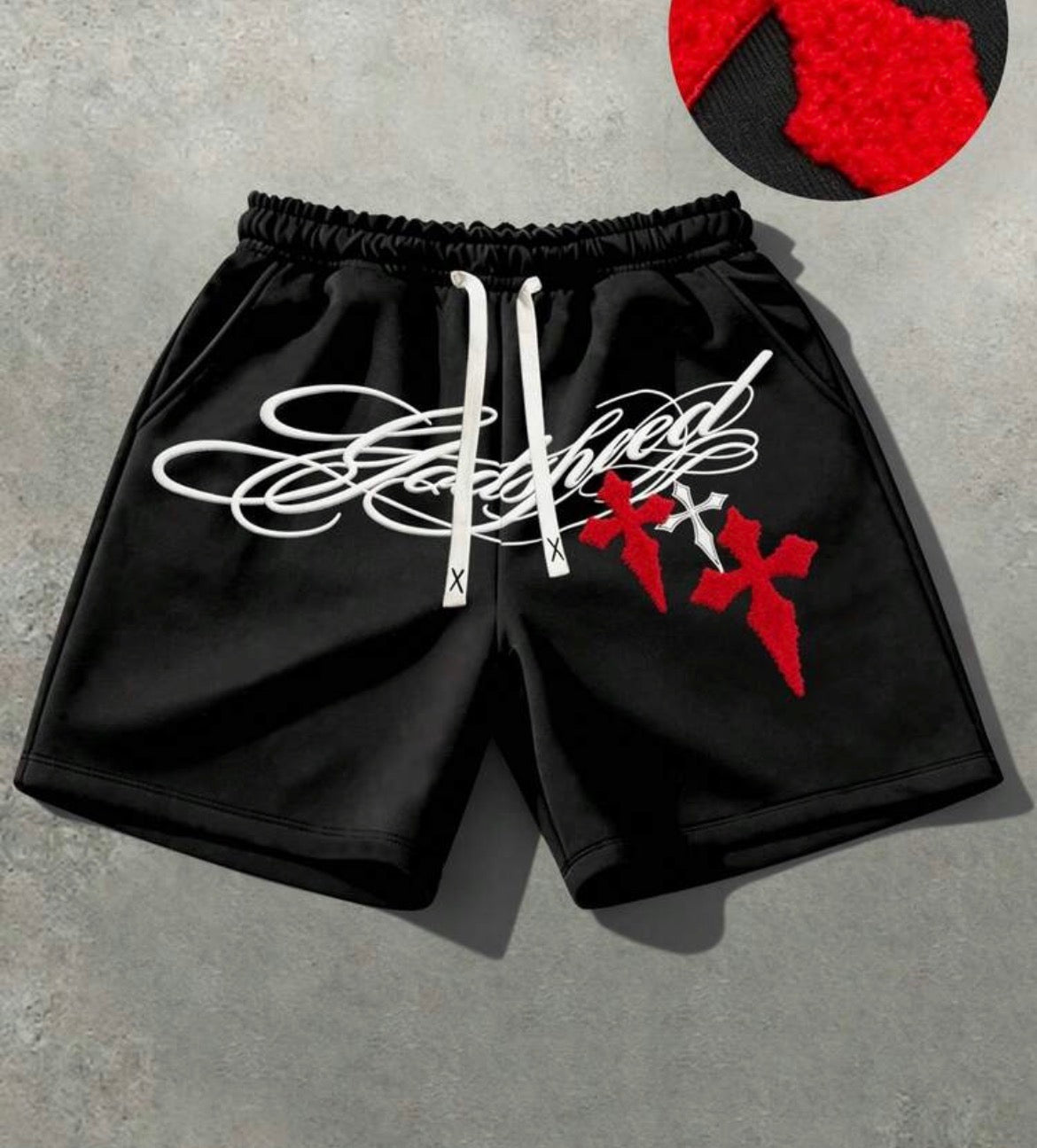 Red Cross Black Shorts