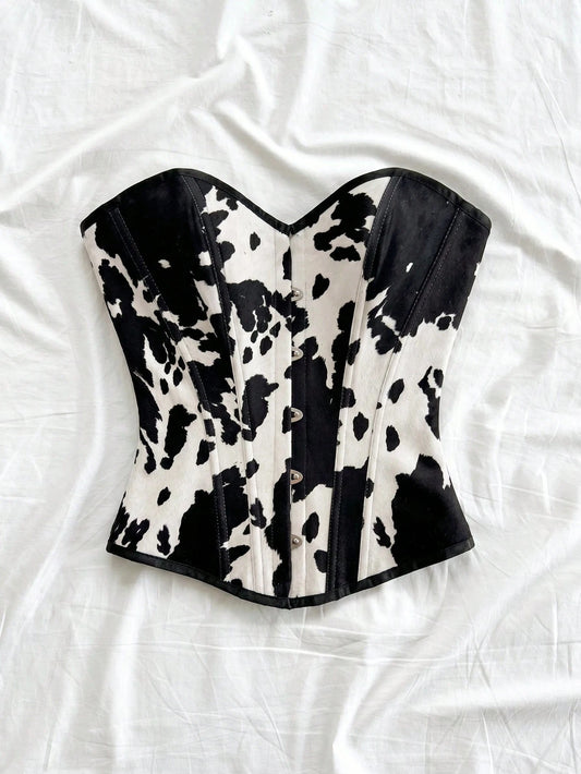 Cowl Print Corset - Black/White