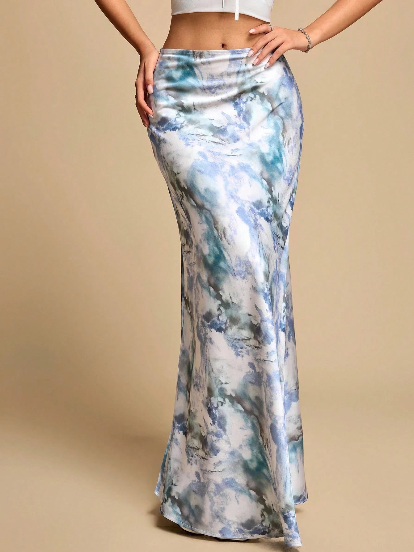 Blue Tie Dye Skirt