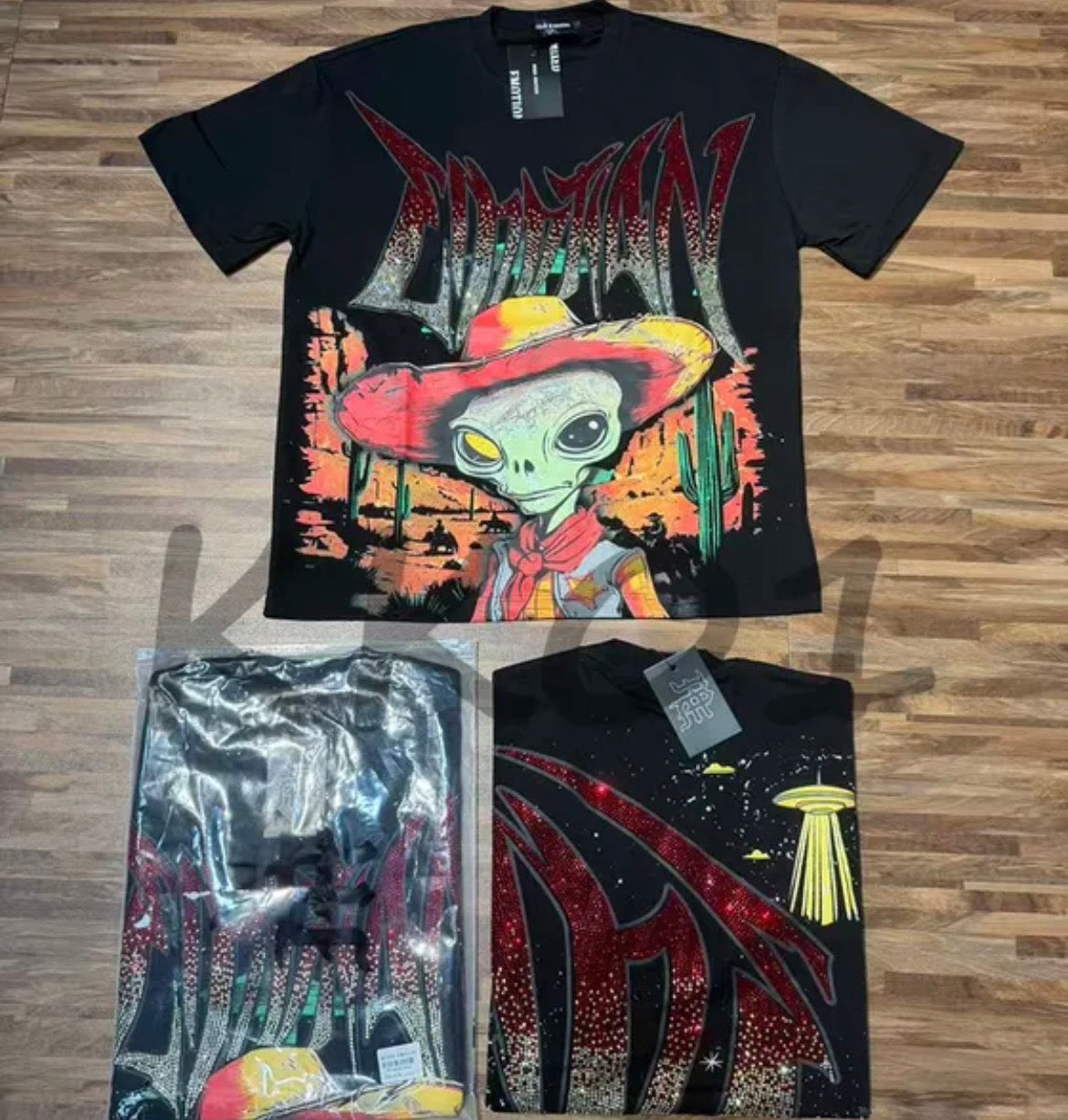 Mixed Emotions Red Lizard Black T-Shirt