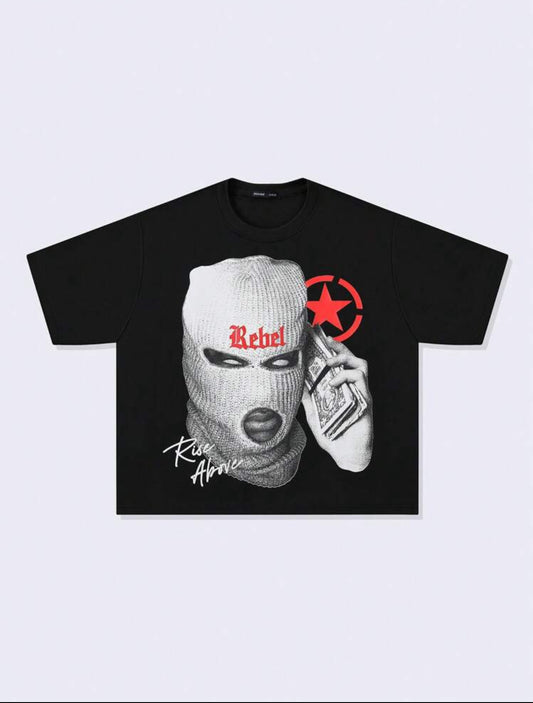 Rebel Ski Mask Black T-Shirt