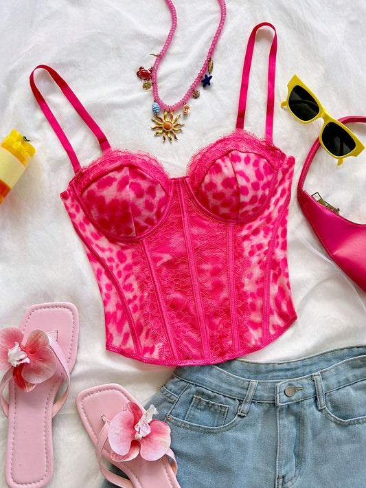 Pink Cheetah Bustier