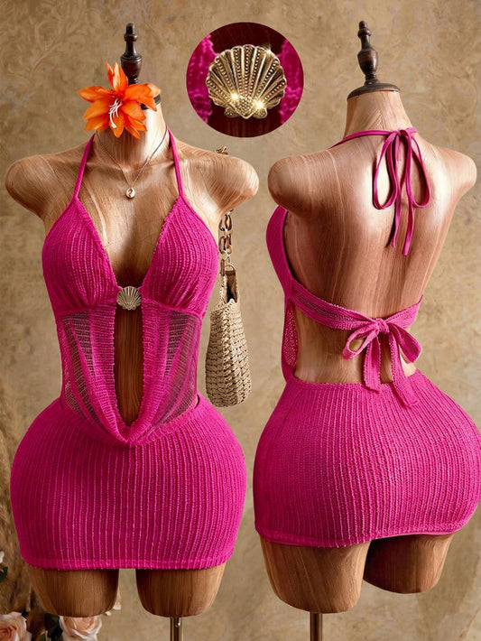 Pink Cowl Dress
