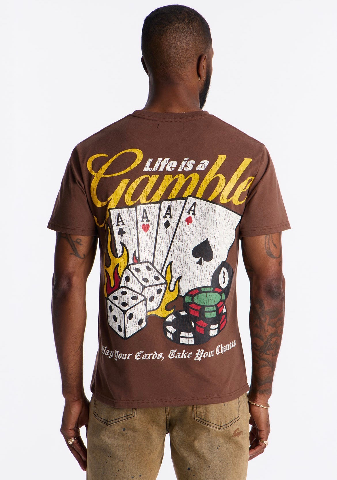 Gamble Cards Brown T-Shirt