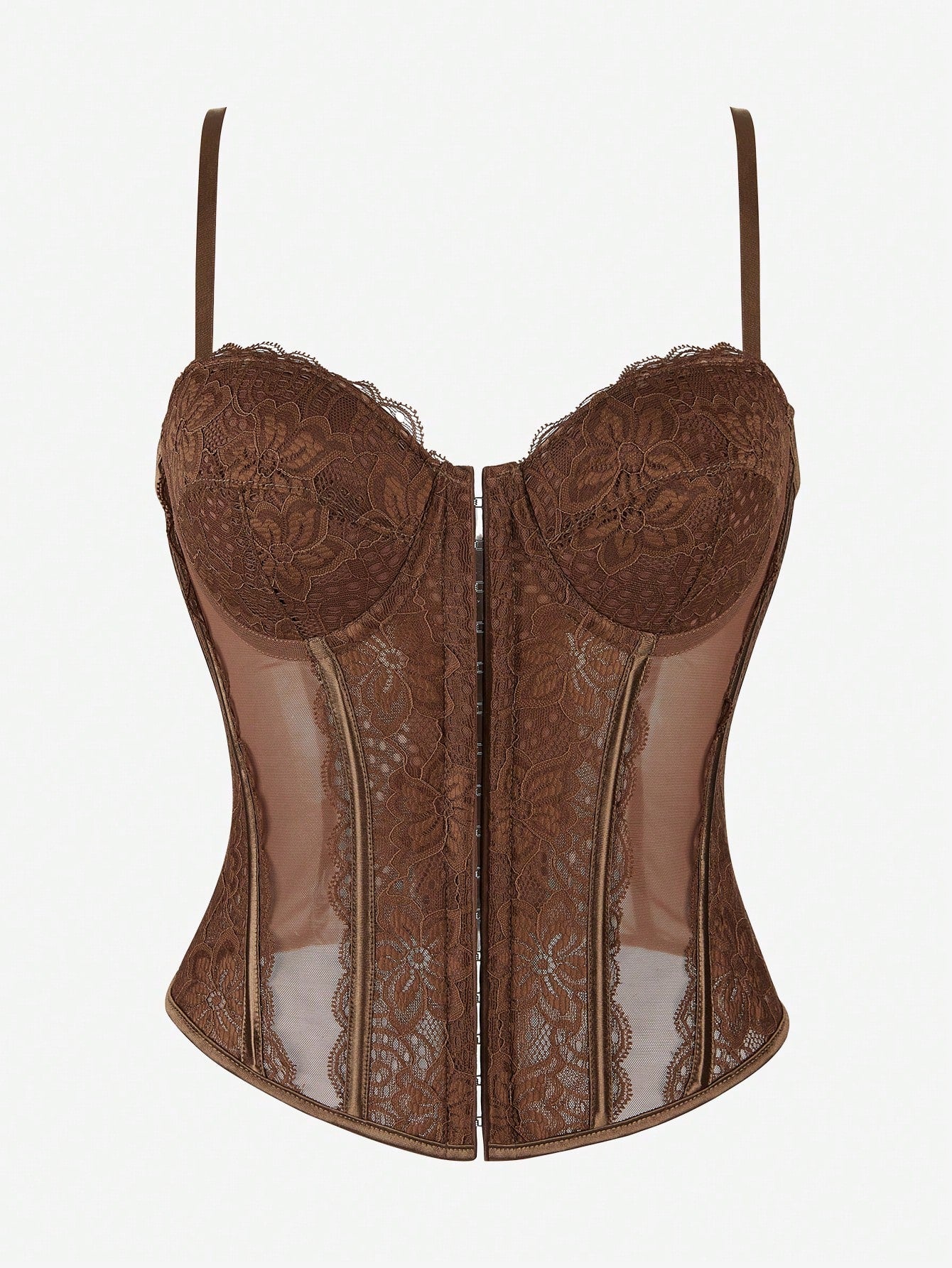 Bustier Top - Brown Lace Up