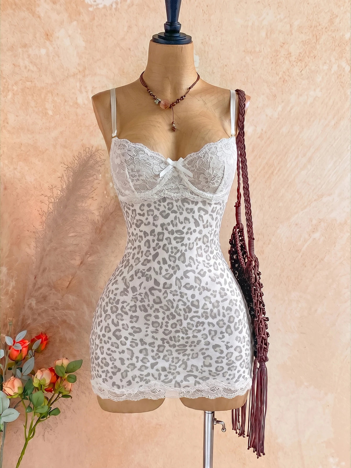 Cami Dress - White/Grey