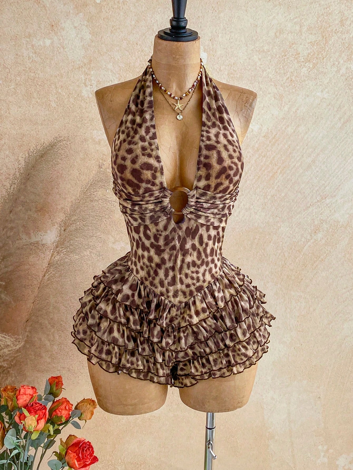 Cheetah Print Romper