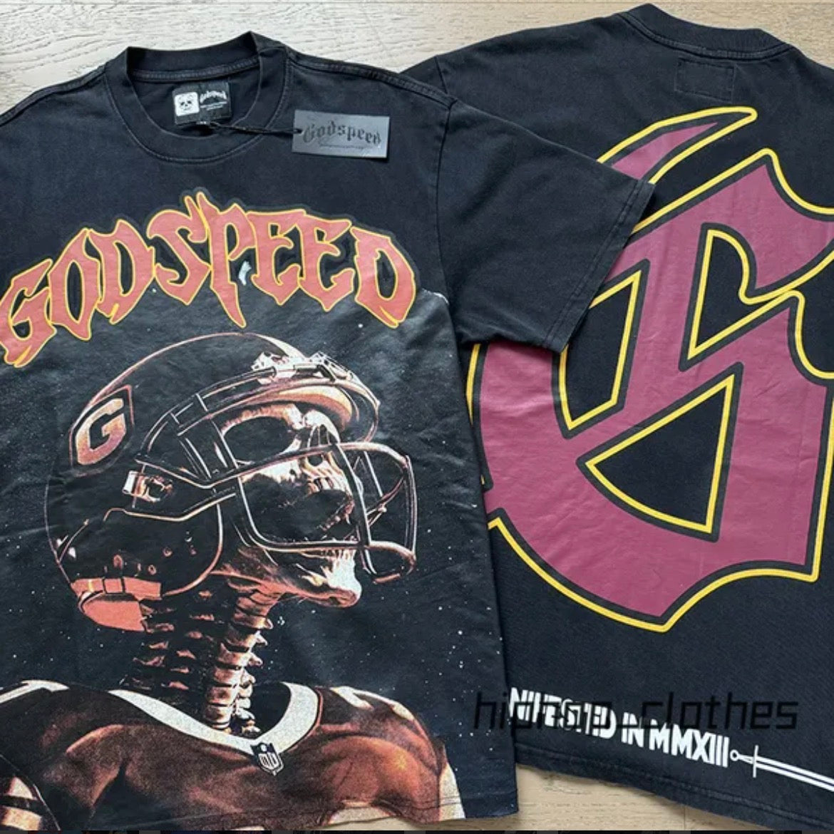 Godspeed Helment Black and Red T-Shirt