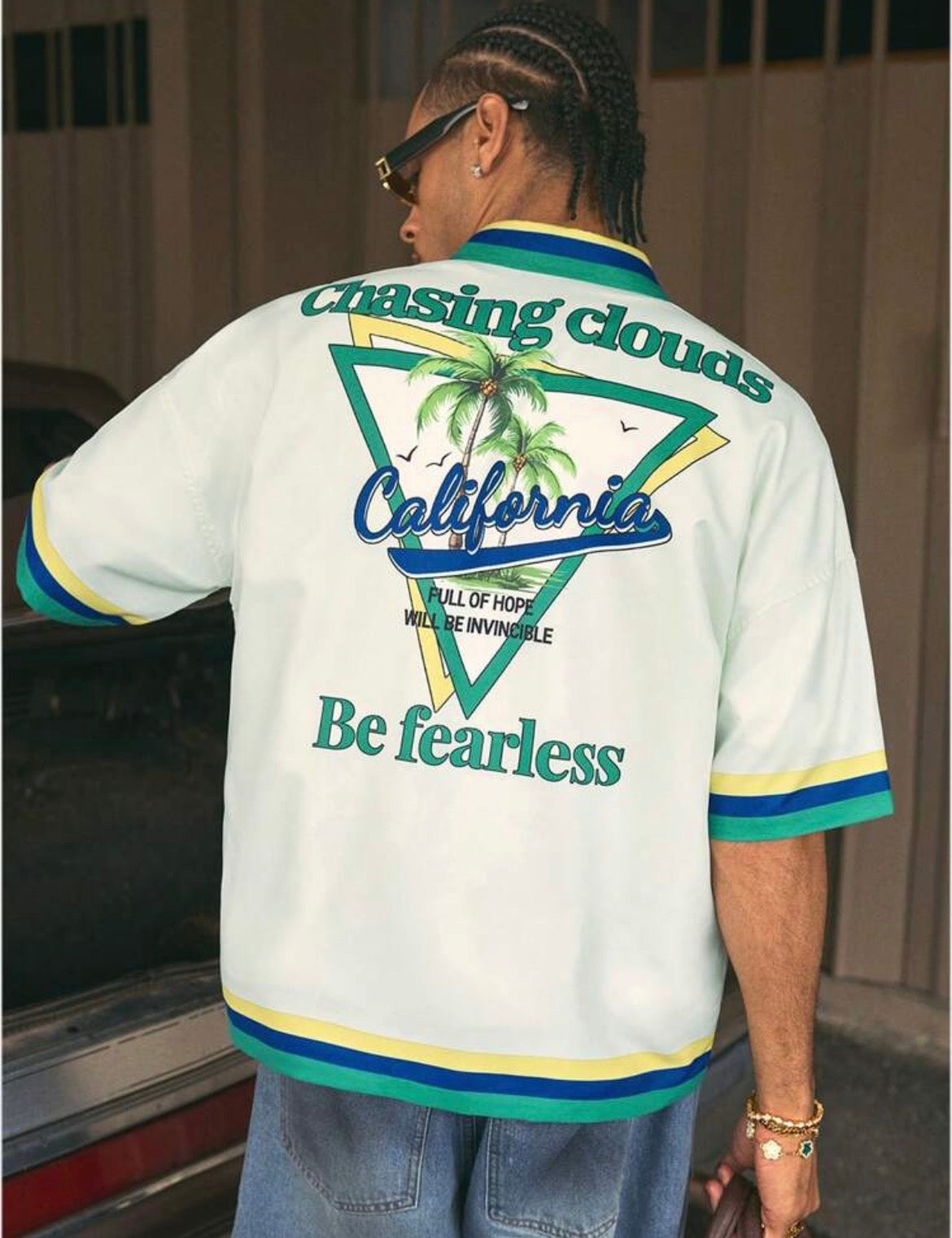 Be Fearless Green Button Up Shirt