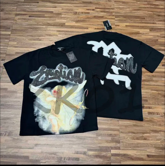 Mixed Emotion Angel Black T-Shirt