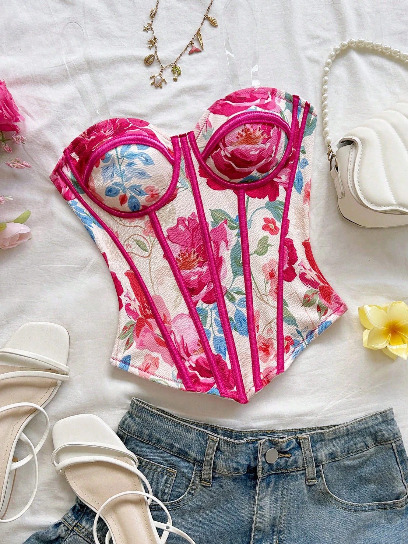 Rose Red Corset Floral