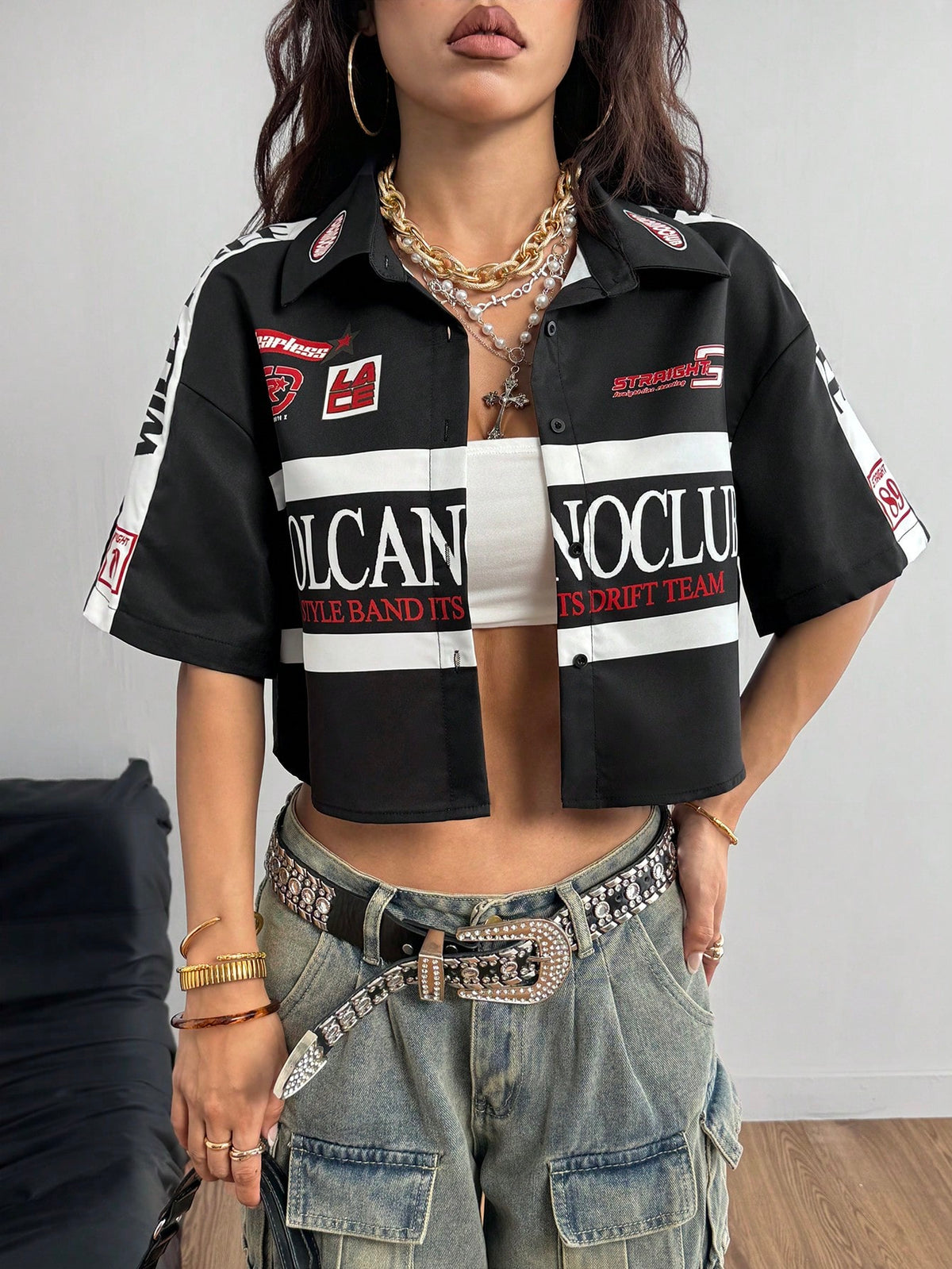 Cropped Shirt - Black