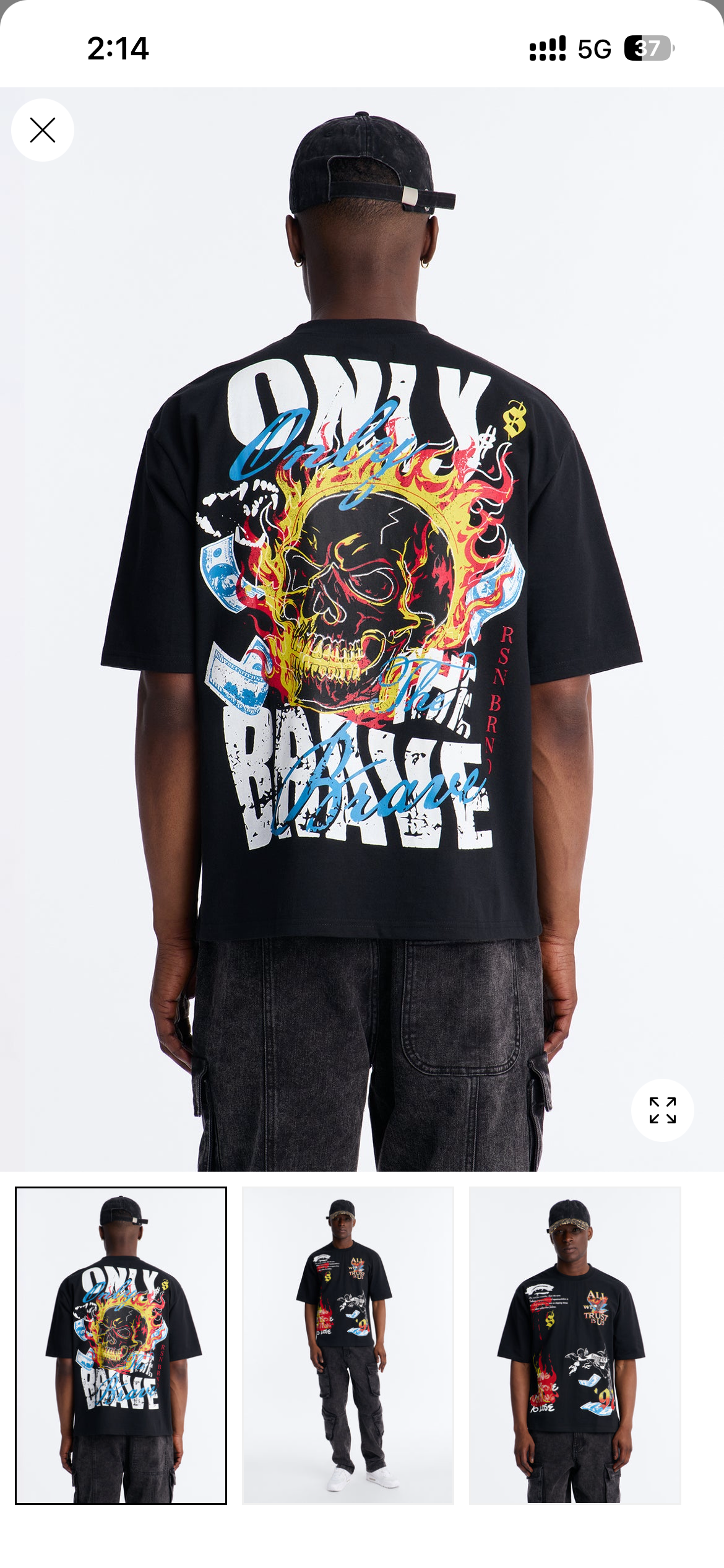 Brave Skull Black T-Shirt