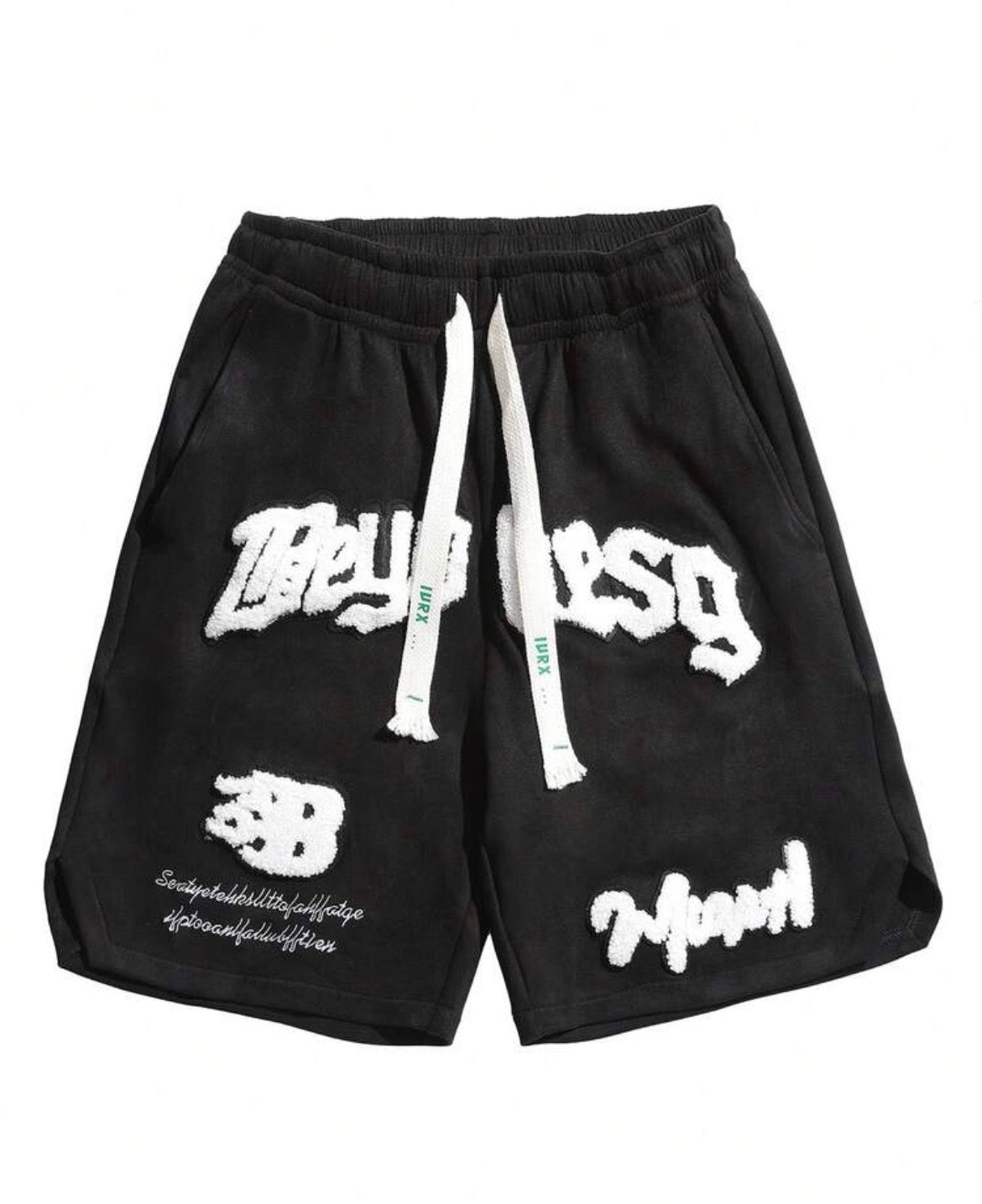 Fur Print Black Shorts