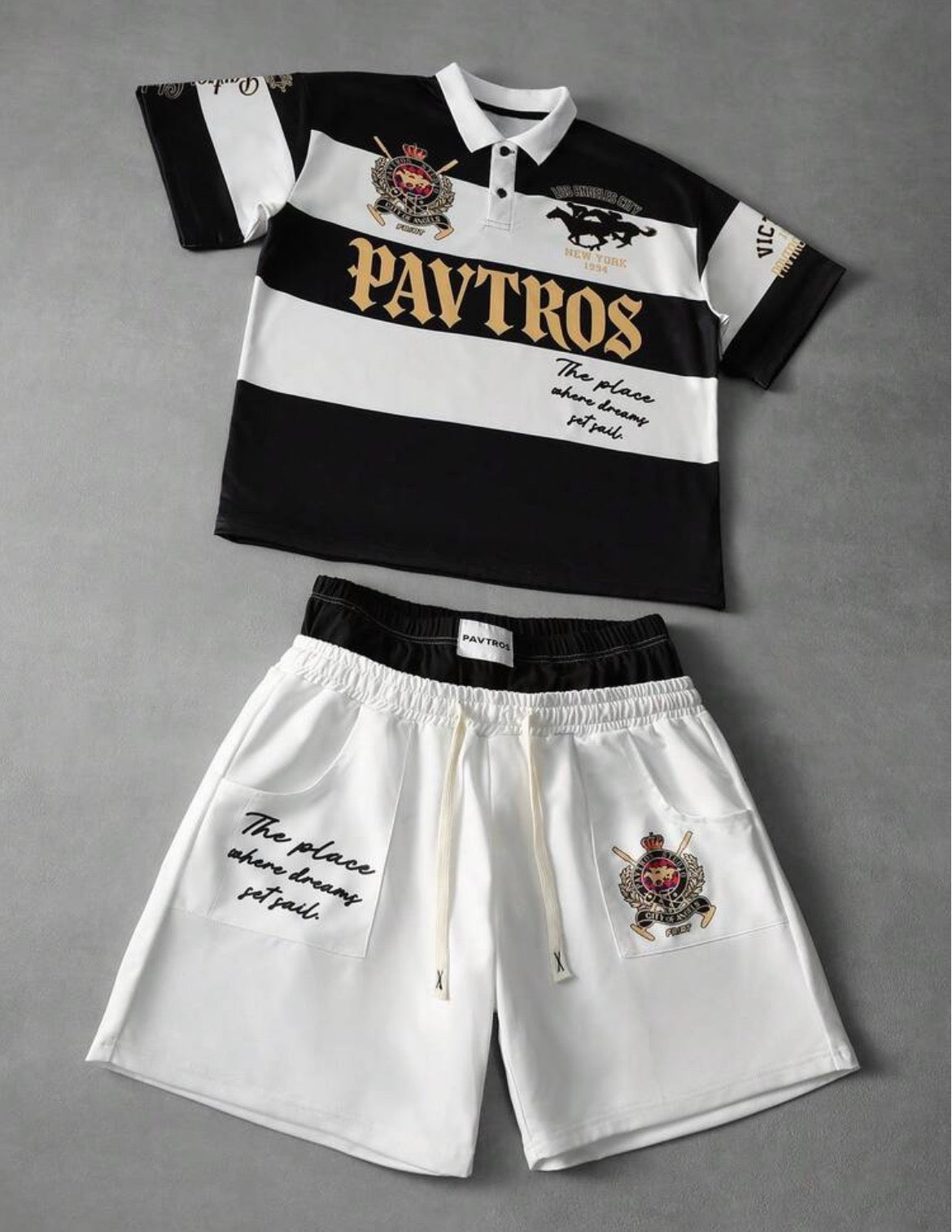 Pavtros Black and White Collar T-Shirts