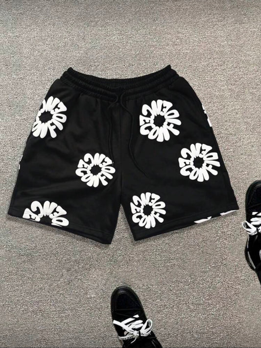 Flower Print Men Shorts