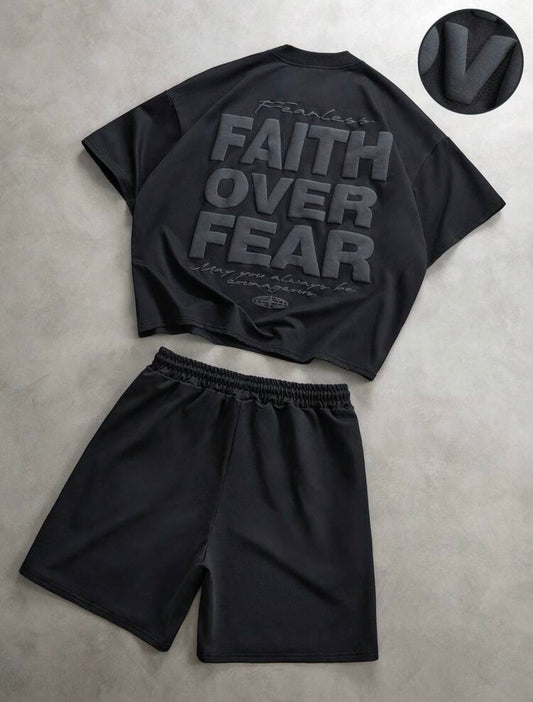 Faith Over Fear Black Two Piece
